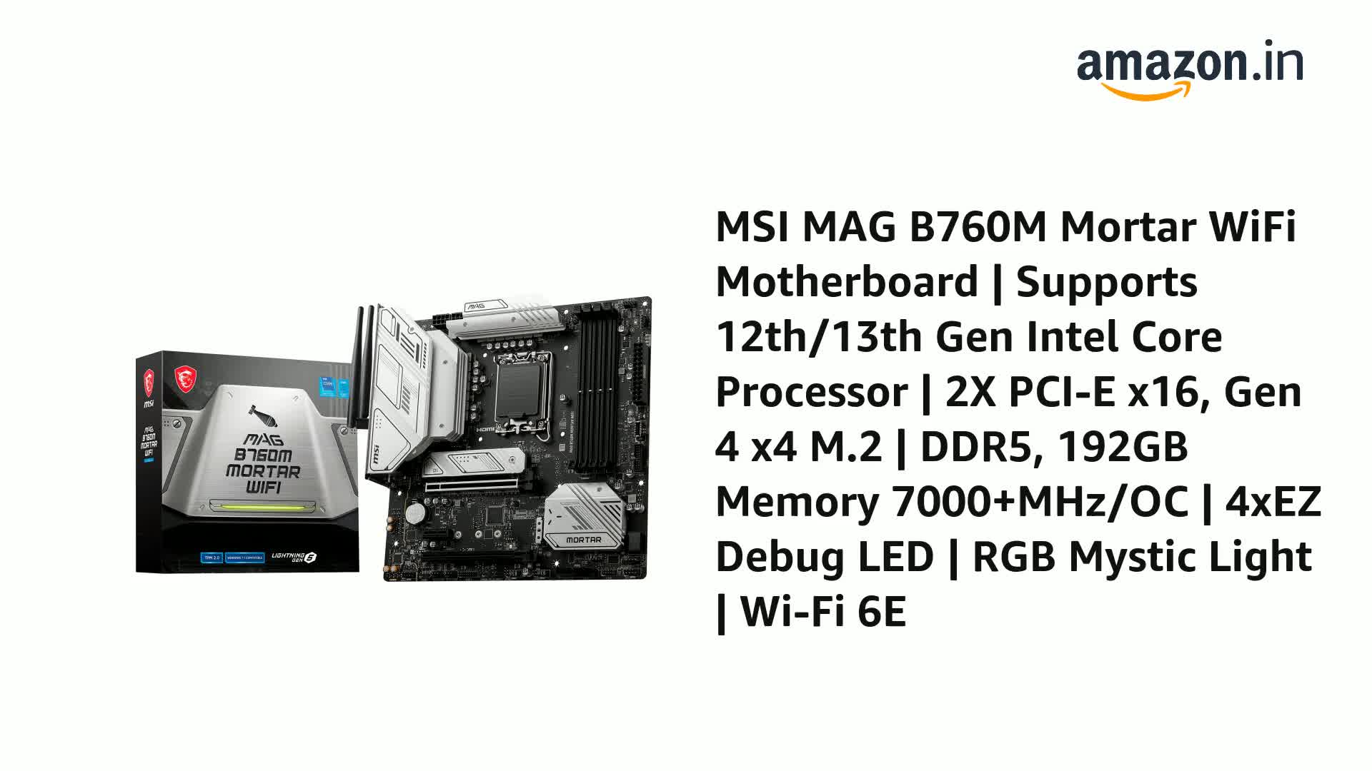 Amazon.in: Buy Msi Mag B760M Mortar Wifi Motherboard | Supports